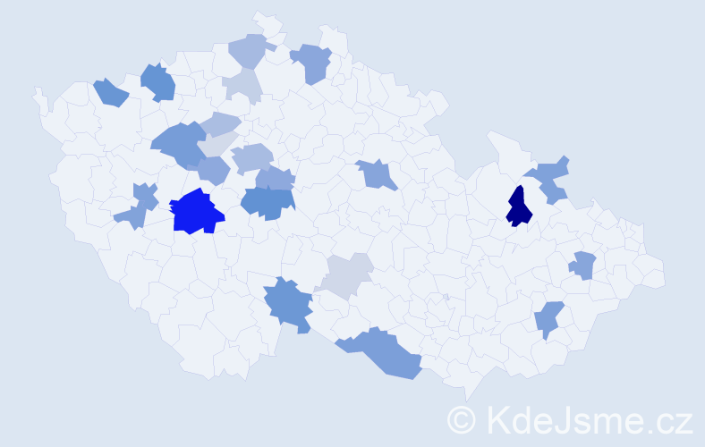 Příjmení: 'Šimr', počet výskytů 84 v celé ČR