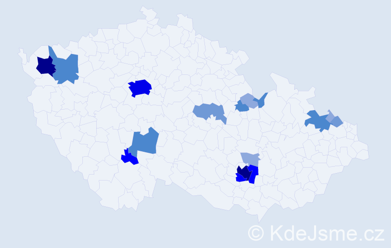 Příjmení: 'Buchtel', počet výskytů 47 v celé ČR
