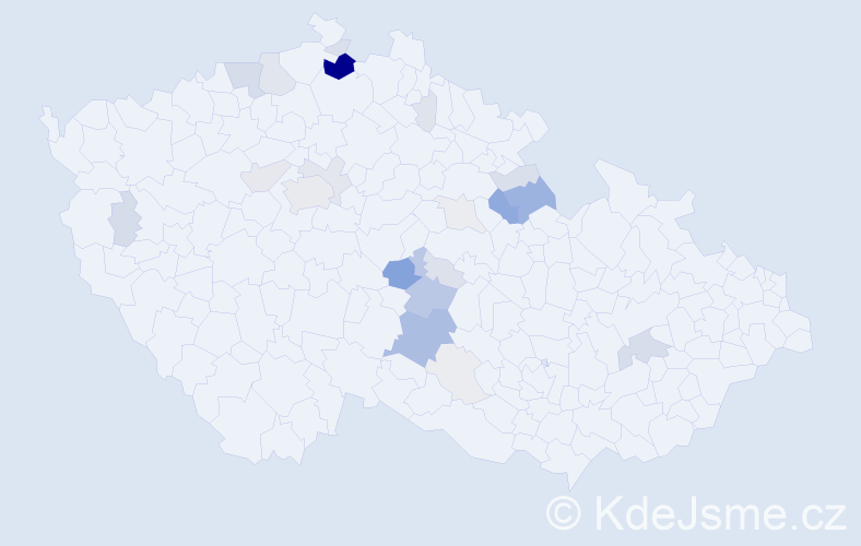 Příjmení: 'Lebrušková', počet výskytů 95 v celé ČR