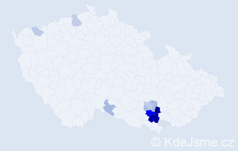 Příjmení: 'Drabálek', počet výskytů 43 v celé ČR