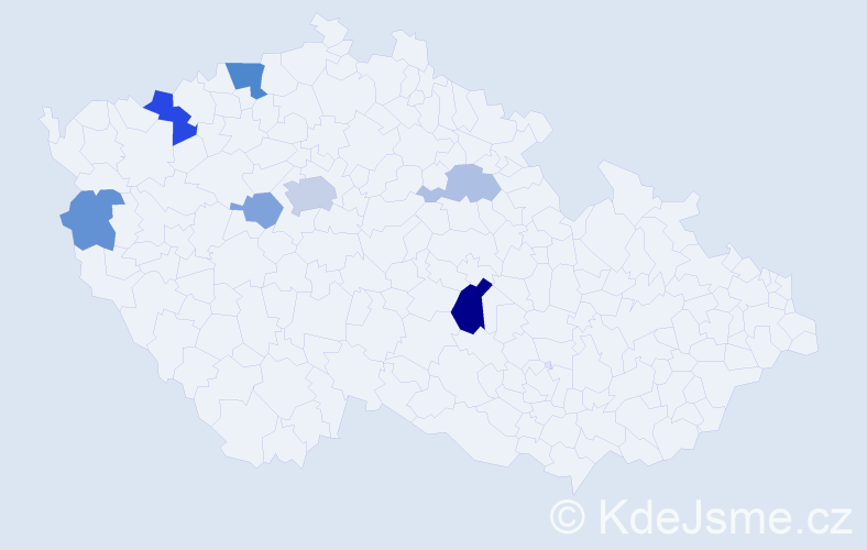 Příjmení: 'Bergnerová', počet výskytů 15 v celé ČR