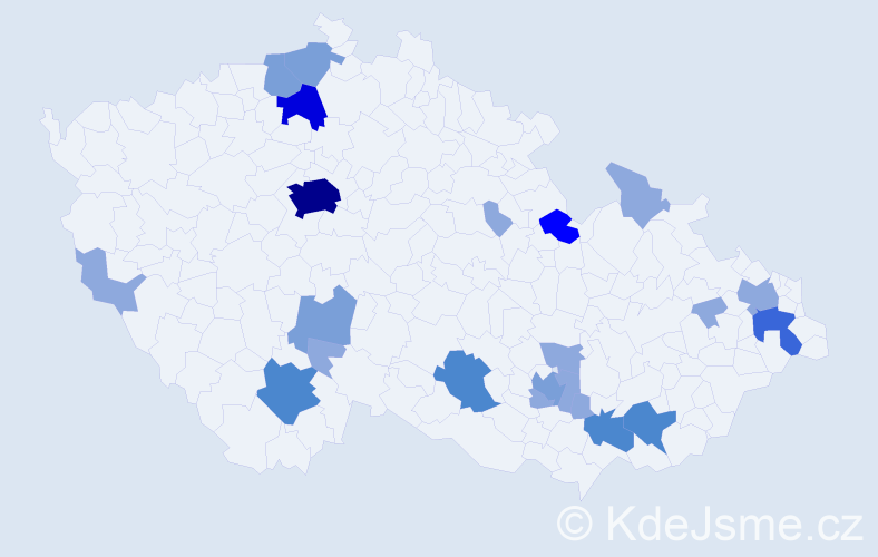 Příjmení: 'Andrášová', počet výskytů 51 v celé ČR