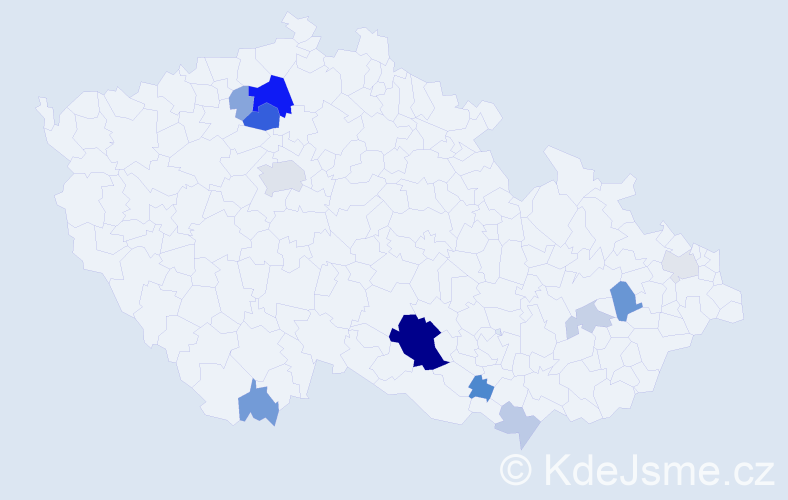 Příjmení: 'Loupal', počet výskytů 33 v celé ČR