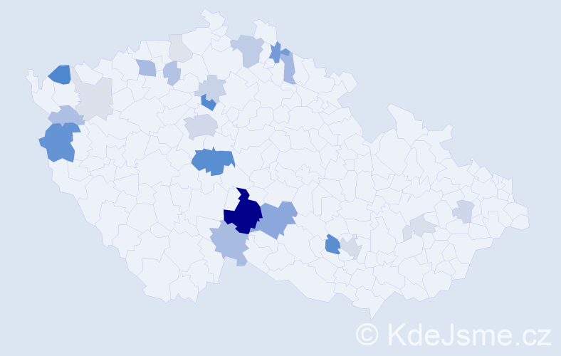 Příjmení: 'Dedera', počet výskytů 73 v celé ČR