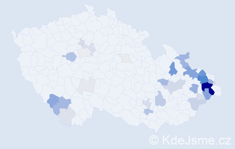 Příjmení: 'Musálek', počet výskytů 188 v celé ČR