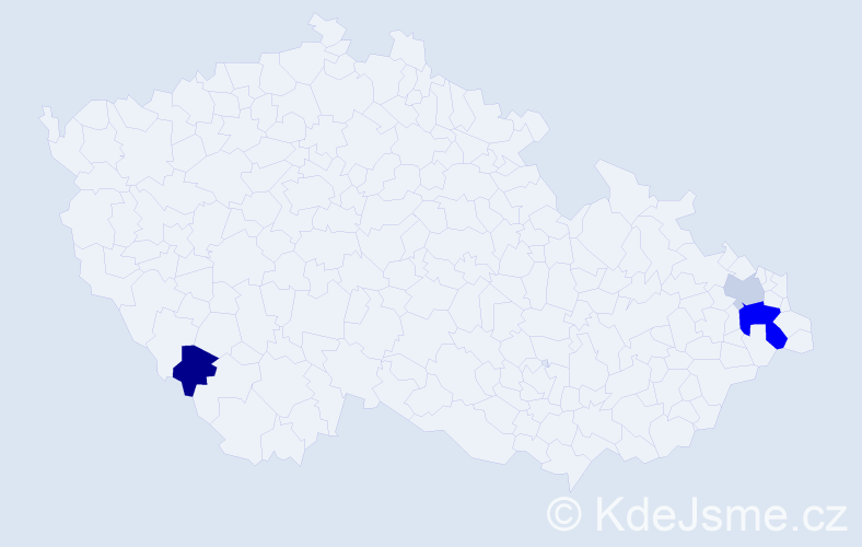 Příjmení: 'Madenská', počet výskytů 6 v celé ČR