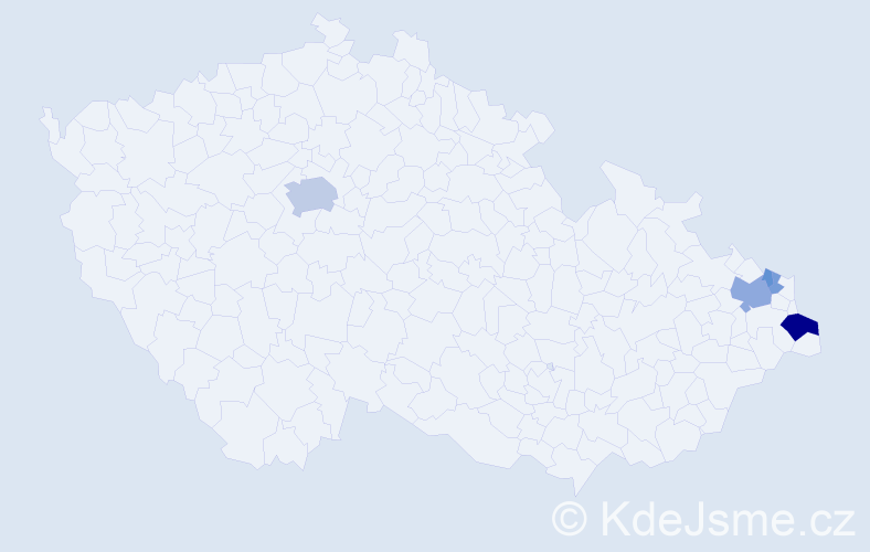 Příjmení: 'Klepaczová', počet výskytů 20 v celé ČR