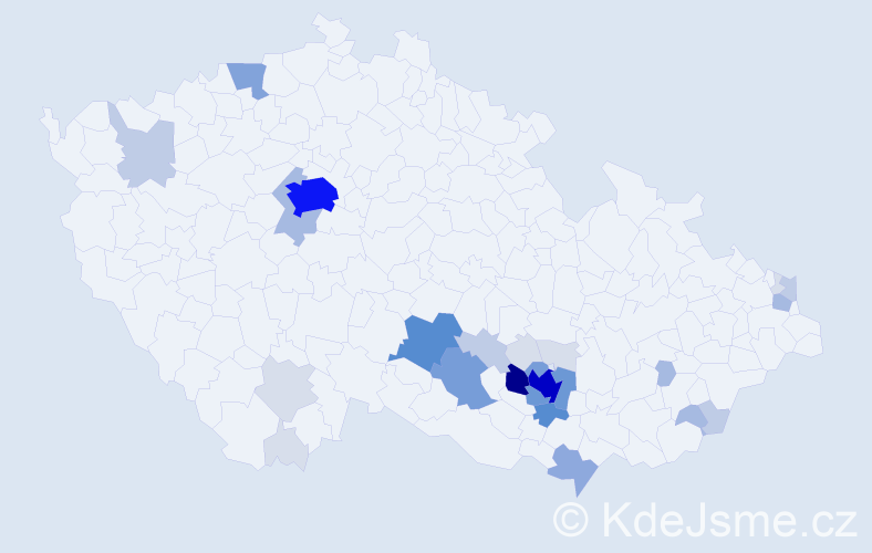 Příjmení: 'Ustohal', počet výskytů 124 v celé ČR