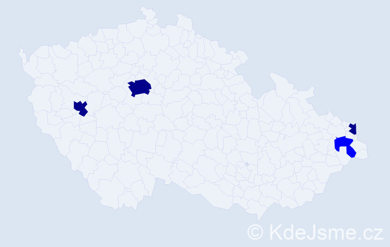 Příjmení: 'Bimbová', počet výskytů 7 v celé ČR
