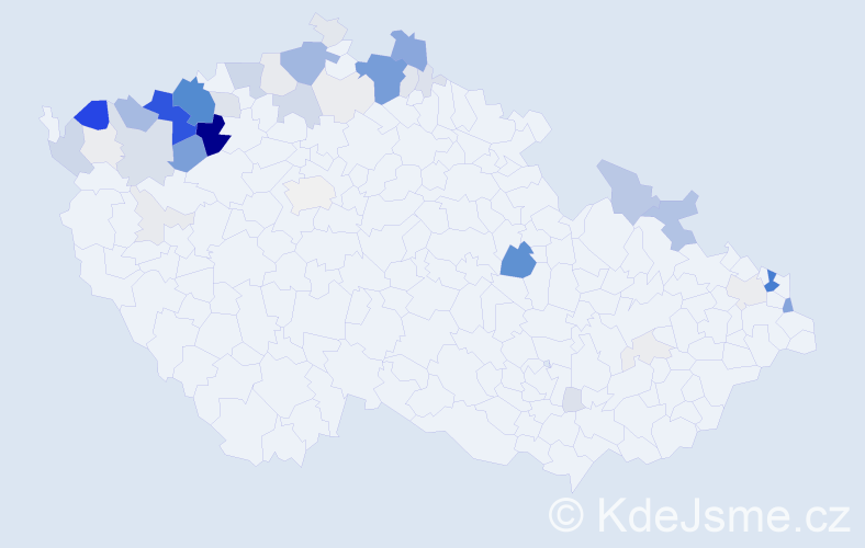 Příjmení: 'Kanči', počet výskytů 263 v celé ČR