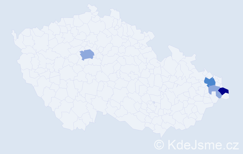 Příjmení: 'Stanieczková', počet výskytů 9 v celé ČR