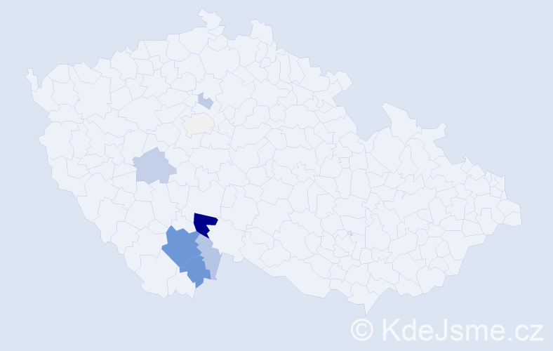 Příjmení: 'Bicerová', počet výskytů 26 v celé ČR