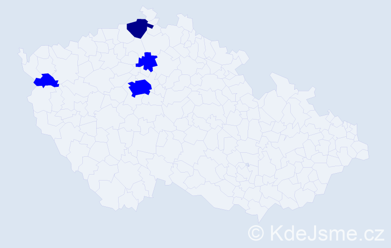 Příjmení: 'Dordiai', počet výskytů 5 v celé ČR