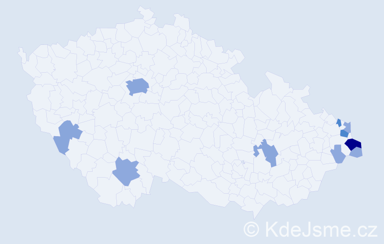 Příjmení: 'Viochna', počet výskytů 27 v celé ČR