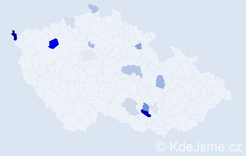 Příjmení: 'Sachsová', počet výskytů 27 v celé ČR