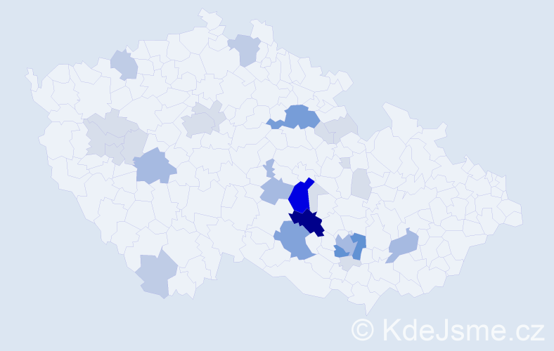 Příjmení: 'Březková', počet výskytů 86 v celé ČR