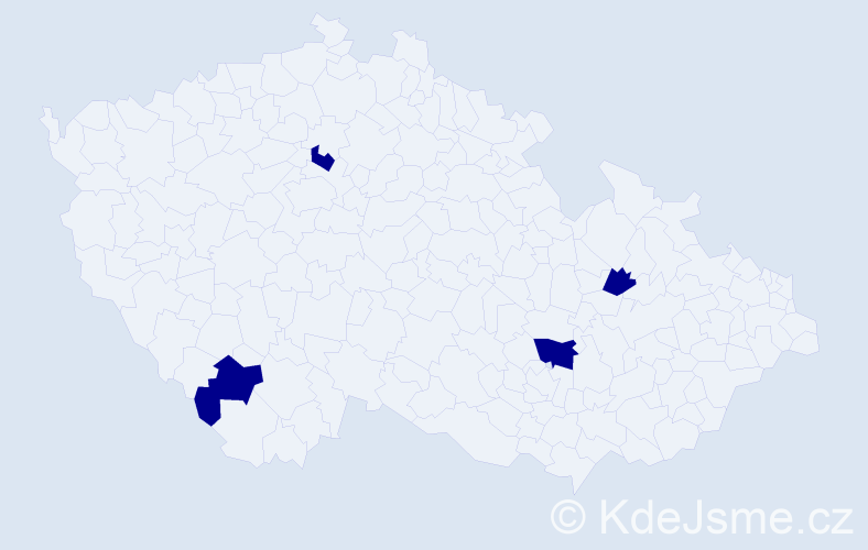 Příjmení: 'Ragáčová', počet výskytů 4 v celé ČR