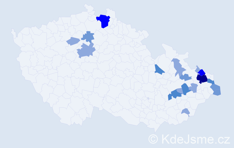 Příjmení: 'Plaskurová', počet výskytů 45 v celé ČR