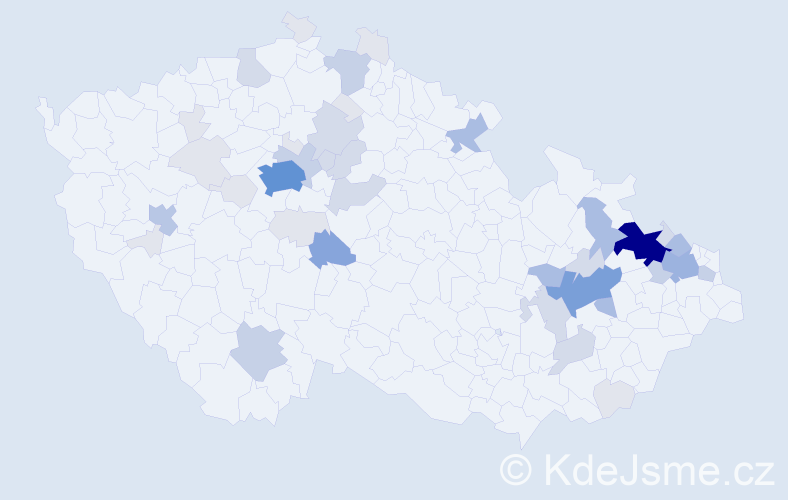 Příjmení: 'Hanel', počet výskytů 145 v celé ČR