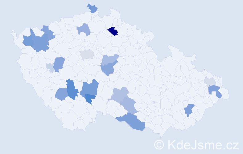 Příjmení: 'Andel', počet výskytů 32 v celé ČR