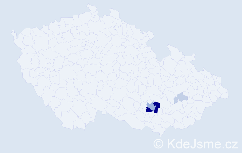 Příjmení: 'Čandrlová', počet výskytů 16 v celé ČR