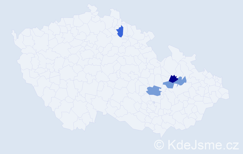 Příjmení: 'Derňár', počet výskytů 9 v celé ČR