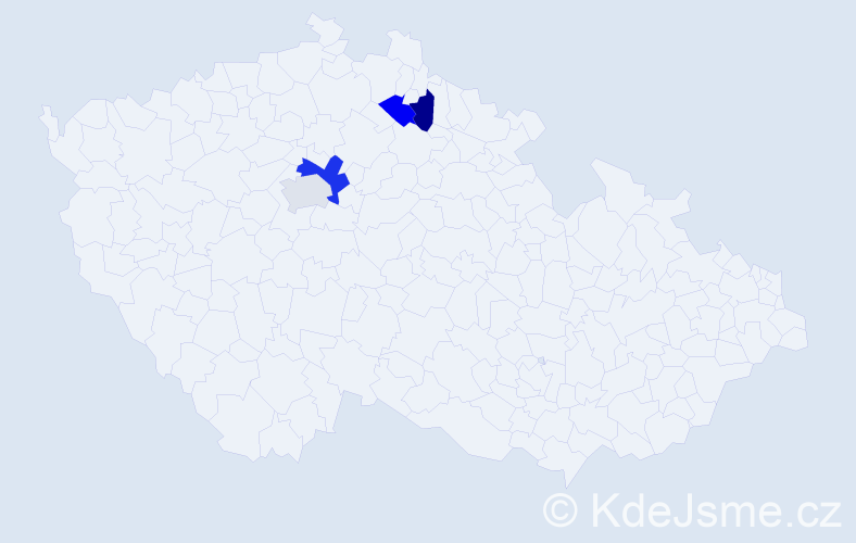 Příjmení: 'Matefi', počet výskytů 5 v celé ČR