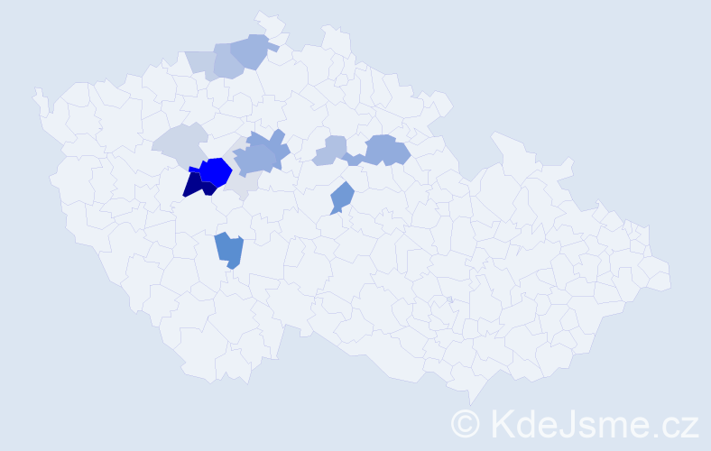 Příjmení: 'Frajer', počet výskytů 73 v celé ČR