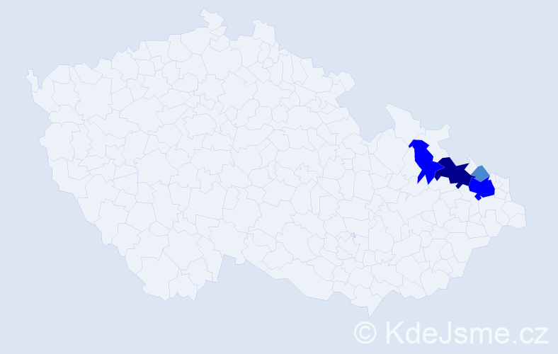 Příjmení: 'Feret', počet výskytů 8 v celé ČR
