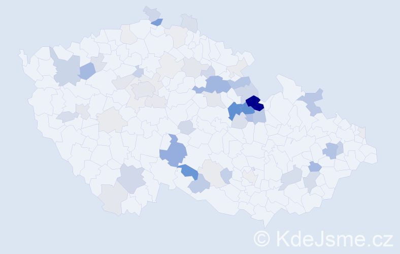 Příjmení: 'Vychytilová', počet výskytů 165 v celé ČR
