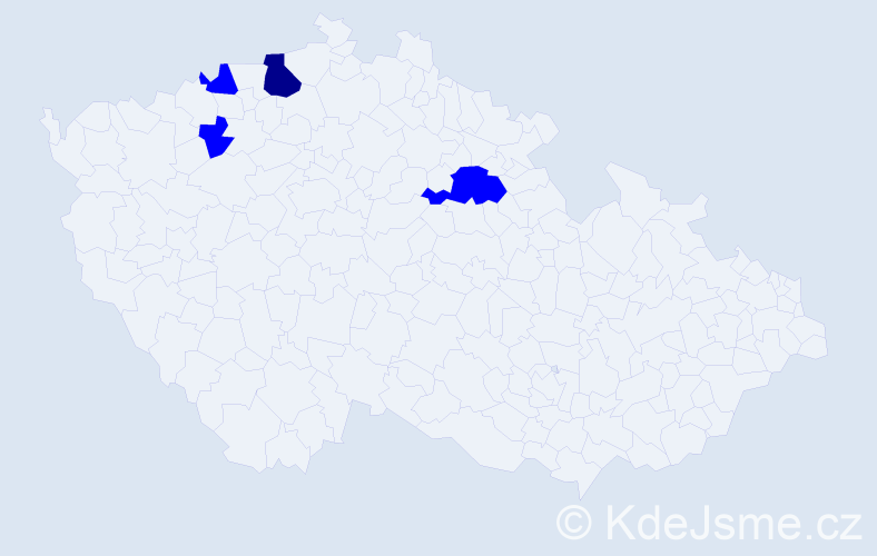 Příjmení: 'Hostovčák', počet výskytů 5 v celé ČR