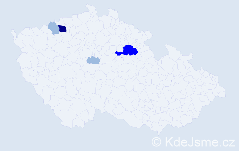 Příjmení: 'Prockert', počet výskytů 9 v celé ČR