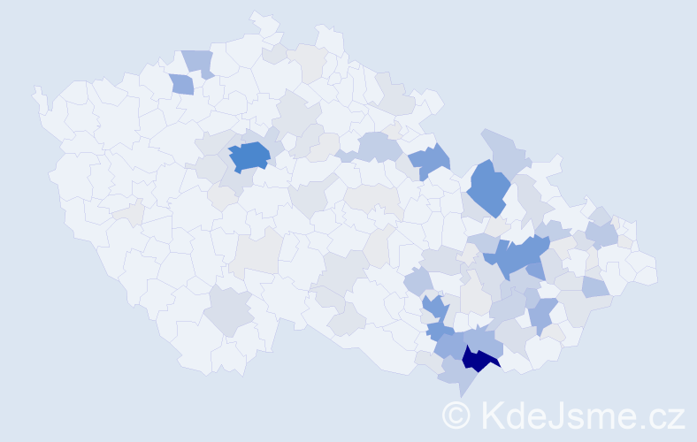 Příjmení: 'Dohnálková', počet výskytů 418 v celé ČR