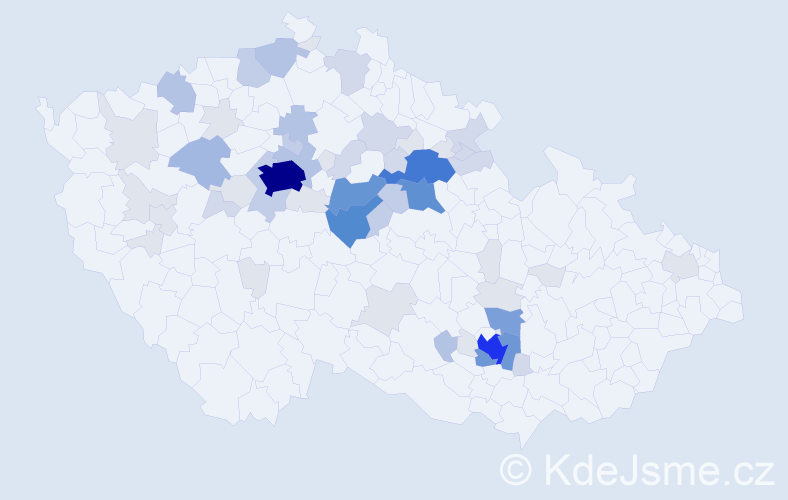 Příjmení: 'Černohlávek', počet výskytů 207 v celé ČR