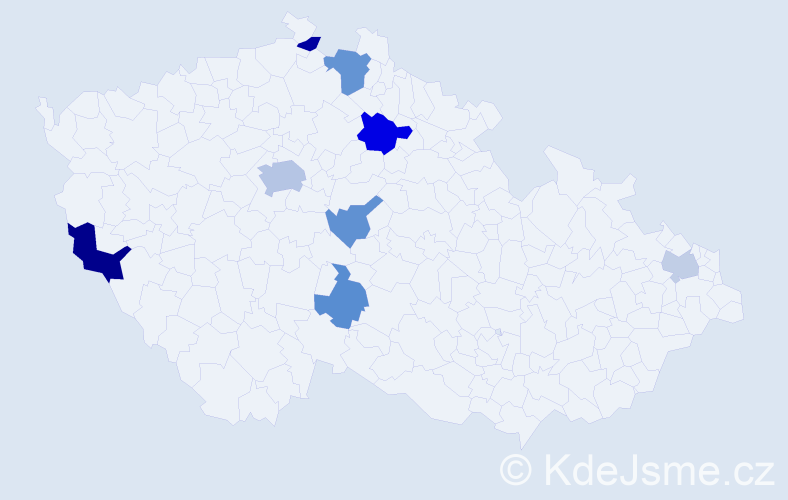 Příjmení: 'Abdallah', počet výskytů 14 v celé ČR