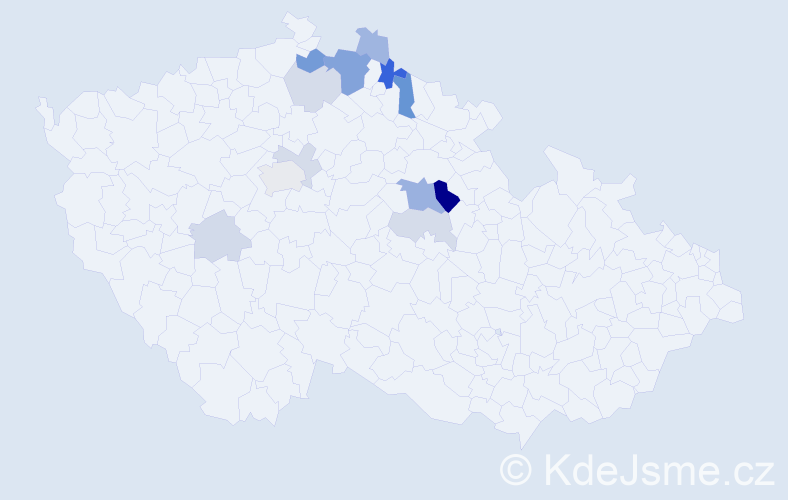 Příjmení: 'Fidrhelová', počet výskytů 29 v celé ČR