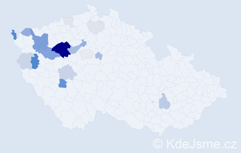 Příjmení: 'Kinkal', počet výskytů 58 v celé ČR