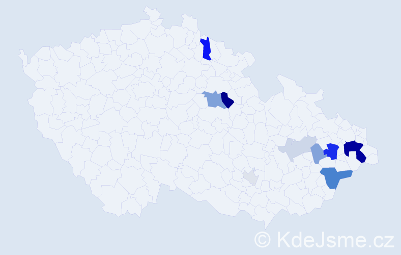 Příjmení: 'Kunátová', počet výskytů 28 v celé ČR