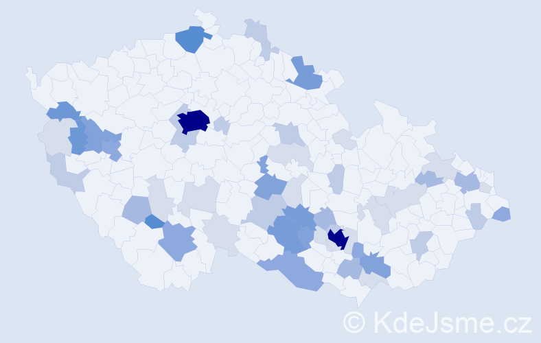 Příjmení: 'Kolesa', počet výskytů 181 v celé ČR