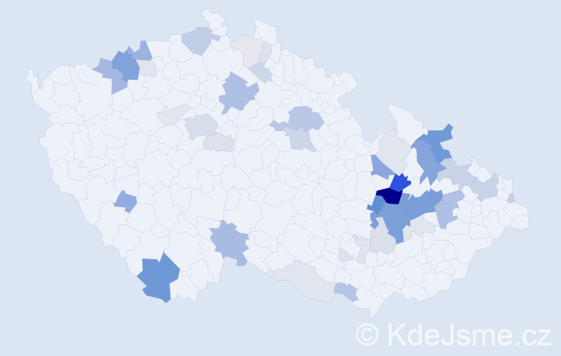 Příjmení: 'Pečová', počet výskytů 137 v celé ČR