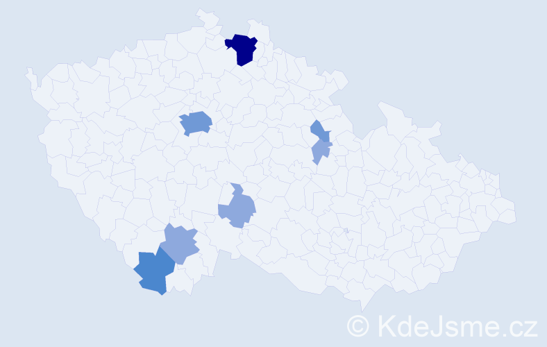 Příjmení: 'Klajl', počet výskytů 16 v celé ČR