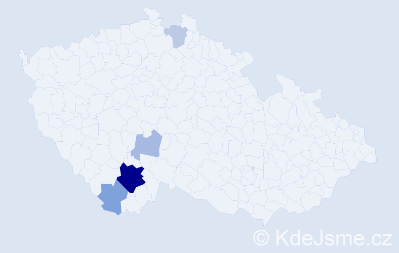 Příjmení: 'Dorovínová', počet výskytů 13 v celé ČR