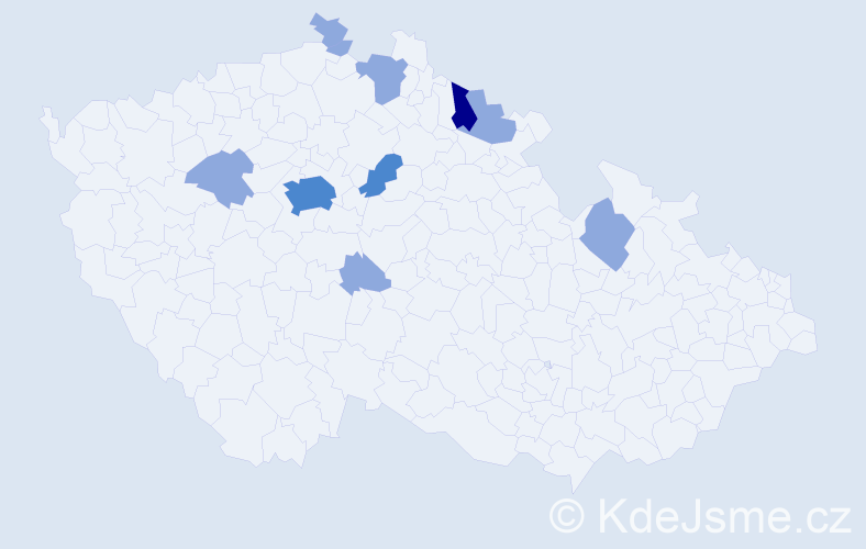 Příjmení: 'Auerswald', počet výskytů 16 v celé ČR