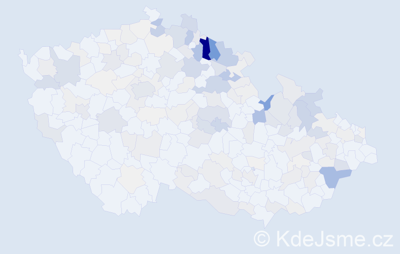 Příjmení: 'Holubec', počet výskytů 680 v celé ČR