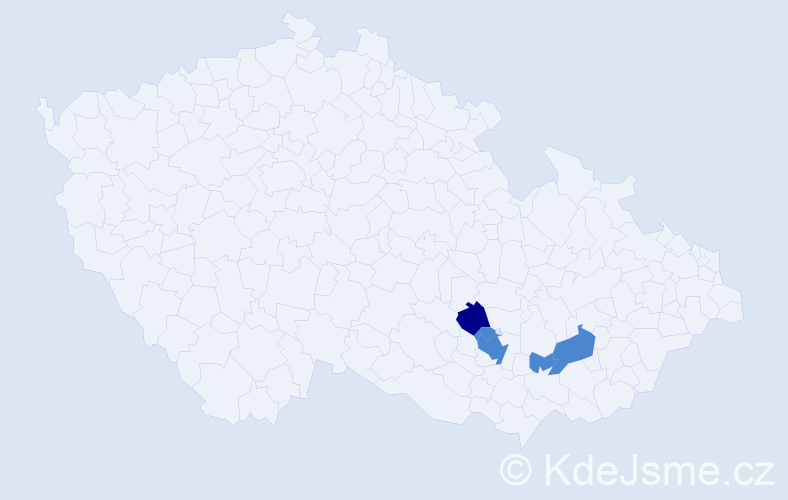 Příjmení: 'Neča', počet výskytů 7 v celé ČR