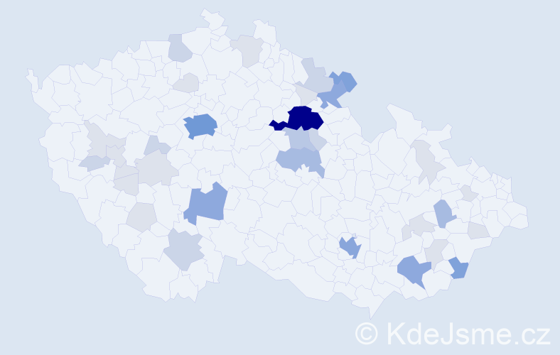 Příjmení: 'Andrýs', počet výskytů 108 v celé ČR