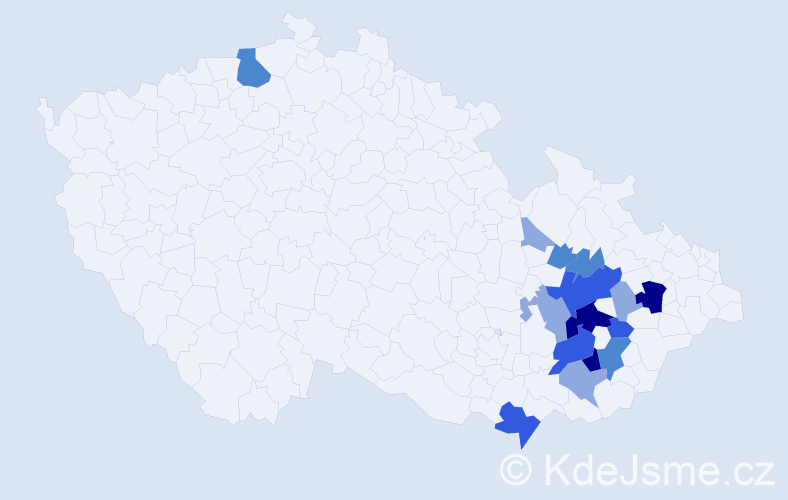 Příjmení: 'Perútková', počet výskytů 39 v celé ČR