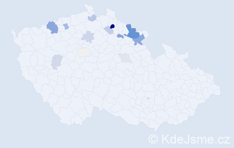 Příjmení: 'Kalužná', počet výskytů 29 v celé ČR