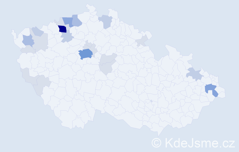 Příjmení: 'Péterová', počet výskytů 62 v celé ČR