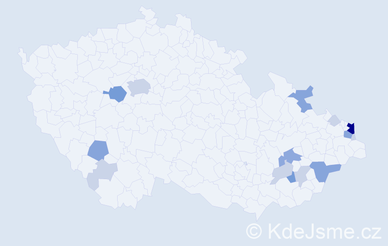 Příjmení: 'Tabarová', počet výskytů 41 v celé ČR
